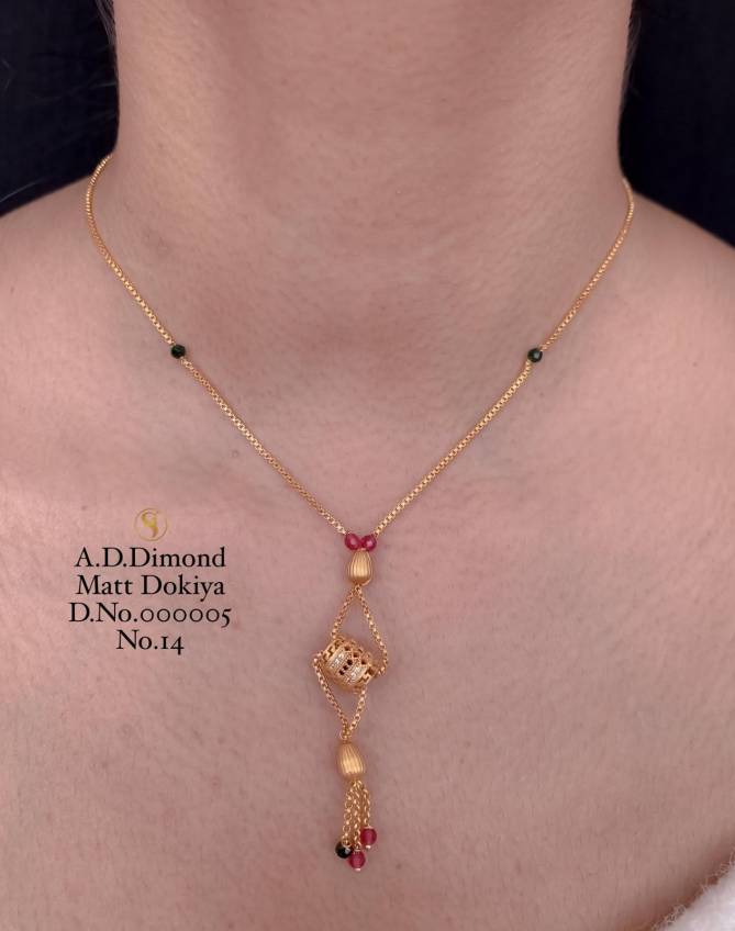 AD Diamond Golden Dokiya Mangalsutra 4 Wholesale Price In Surat
